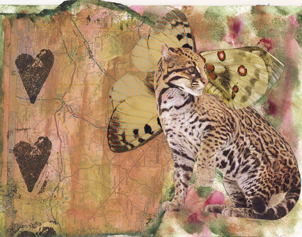 Cat Angel Collage Altered Book Collage