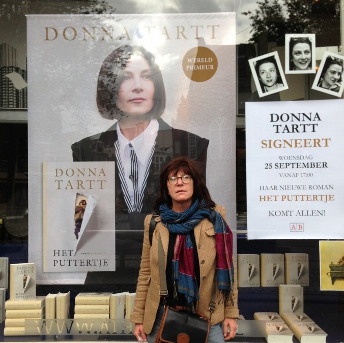 Bookstore in Amsterdam with Donna Tartt poster